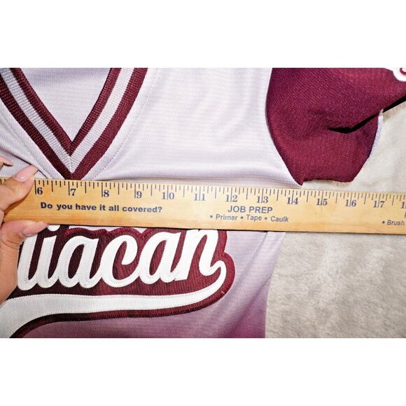 Culiacán Baseball Jersey by New Play – Youth Size 8 – Maroon & Gray Gradient - Picture 8 of 9